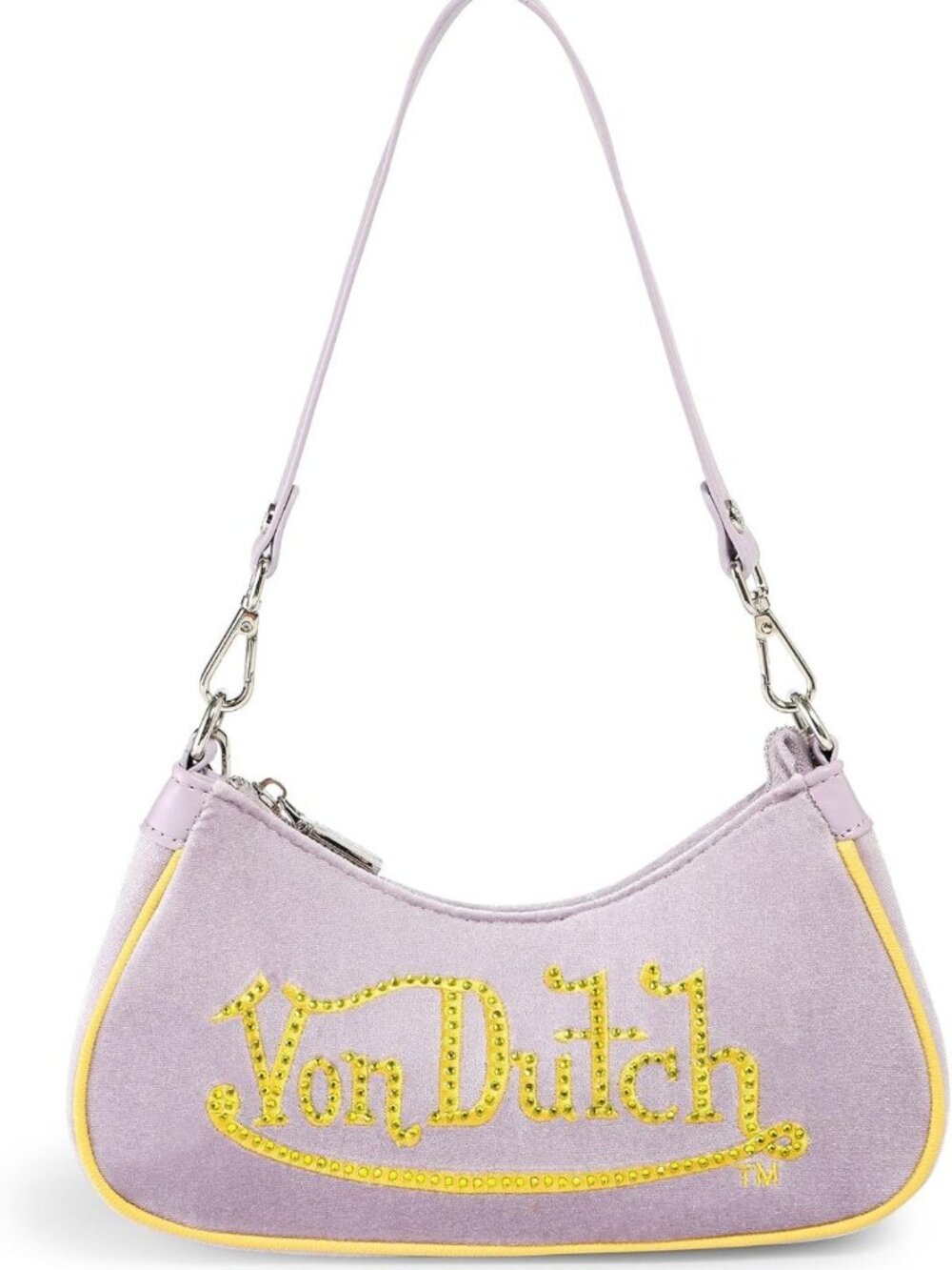 Velvet Rhinestone Shoulder Bag, Chic Handbag with Silver Accents, Stylish Purse